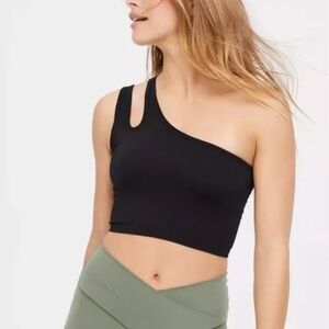 Aerie one shoulder ribbed bra